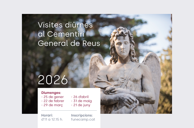 El Cementiri General de Reus tornarà a acollir aquesta primer semestre de l'any tot un seguit de visites diürnes en resposta a la bona acollida que aquesta activitat ha tingut mesos enrere